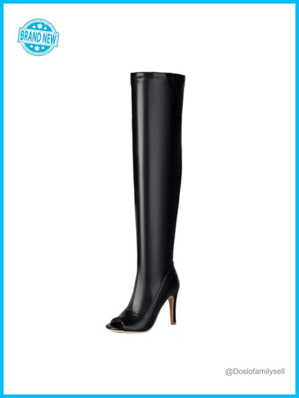 Women's Peep Toe Over The Knee Stiletto Heel Boots PU Zip Tall Gladiator